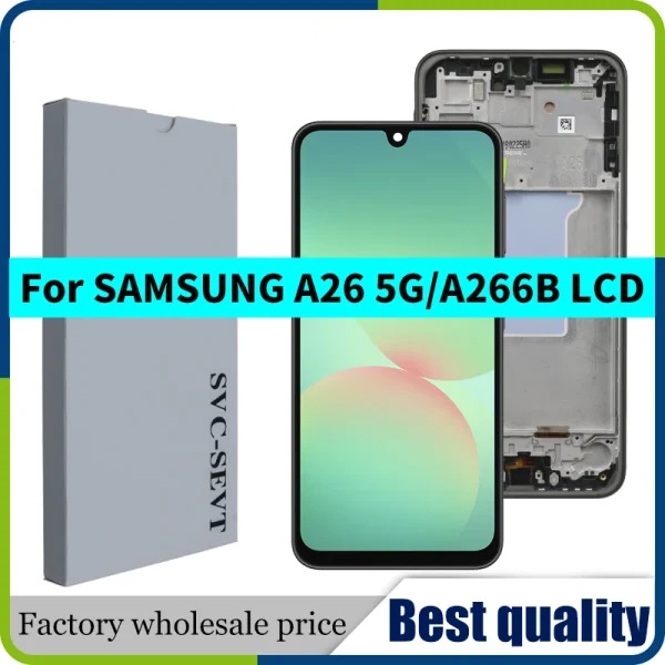 6.7" a26 super amoled 120hz for samsung a26 5g a266b a266e a266b/ds a266e/ds lcd display touch screen digitizer assembly 6.7" a26 super amoled 120hz for samsung a26 5g a266b a266e a266b/ds a266e/ds lcd display touch screen digitizer assembly