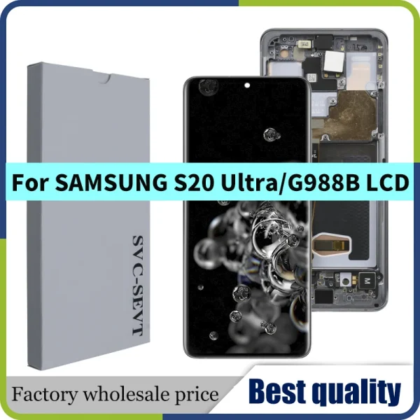6.9'' dynamic amoled 2x screen for samsung s20 ultra lcd g988 g988f touch digitizer assembly for s20 ultra display with frame 6.9'' dynamic amoled 2x screen for samsung s20 ultra lcd g988 g988f touch digitizer assembly for s20 ultra display with frame