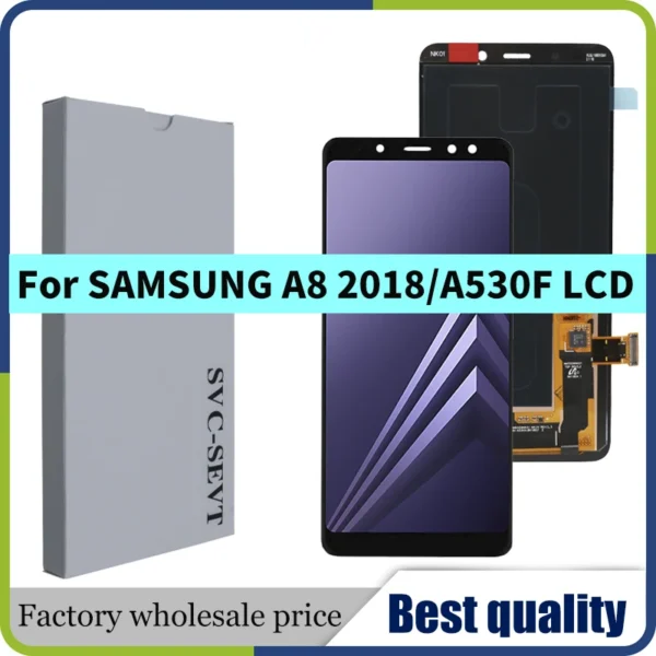 super amoled 5.6'' display for samsung a8 2018 lcd a530f a530k a530w lcd touch digitizer assembly brightness adjusted super amoled 5.6'' display for samsung a8 2018 lcd a530f a530k a530w lcd touch digitizer assembly brightness adjusted