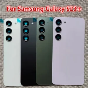 s23plus housing for samsung galaxy s23 plus s916 6.6" glass battery back cover repair replace door rear case + camera lens